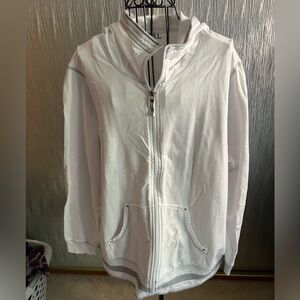 Womens NYL White Zip-Up Hoodie